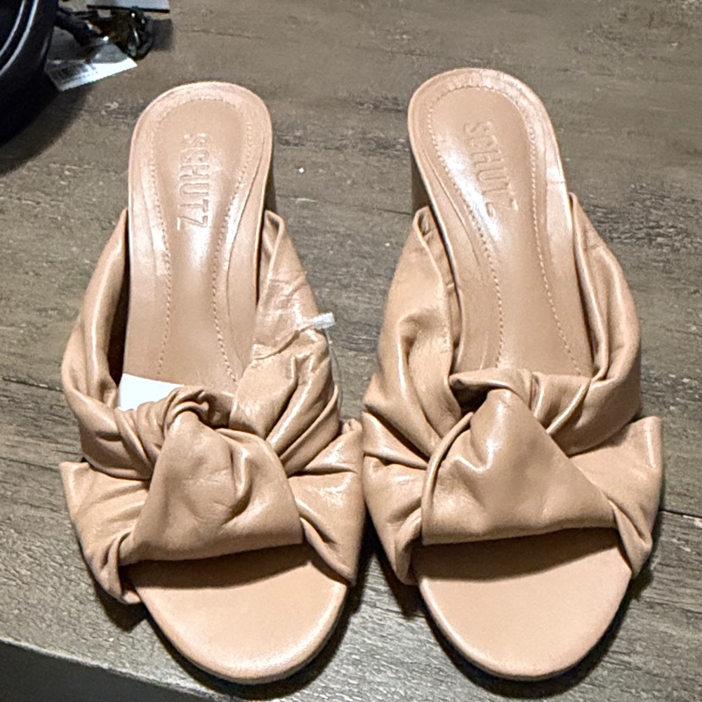 SCHUTZ Blush Knot Slide Sandals